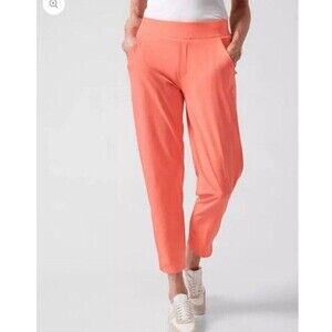 Athleta 8 Brooklyn Ankle Pants Mid-Rise Coral Pull-On Relaxed Preppy Travel